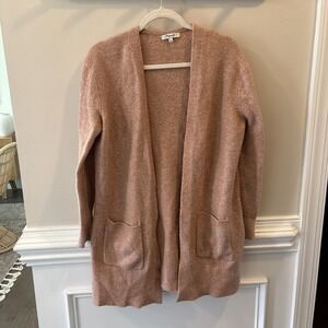 Madewell Kent Cardigan Wool & Alpaca Size S Coziest Yarn Longline Sweater Pink